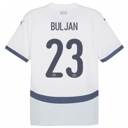 Kandiny Kinder Schweiz Leo Buljan #23 Weiß Auswärtstrikot Trikot 24-26 T-Shirt