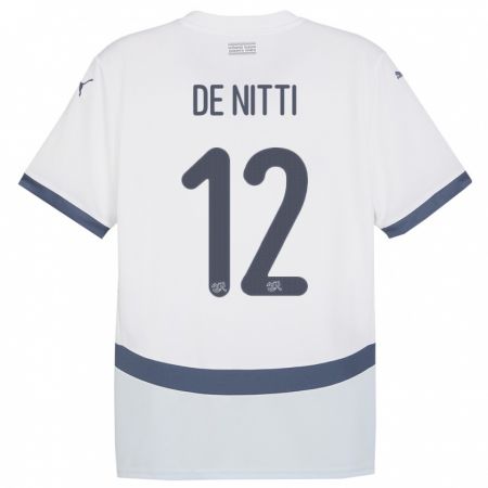 Kandiny Kinder Schweiz Gianni De Nitti #12 Weiß Auswärtstrikot Trikot 24-26 T-Shirt