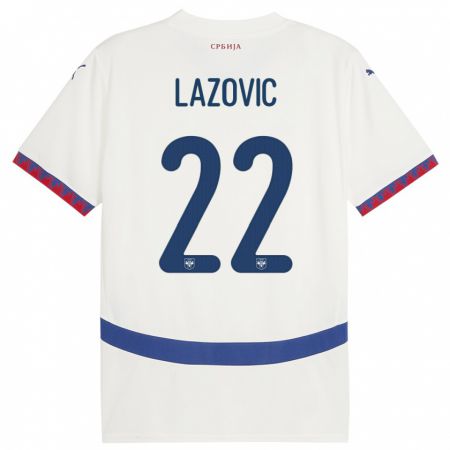 Kandiny Kinder Serbien Darko Lazovic #22 Weiß Auswärtstrikot Trikot 24-26 T-Shirt
