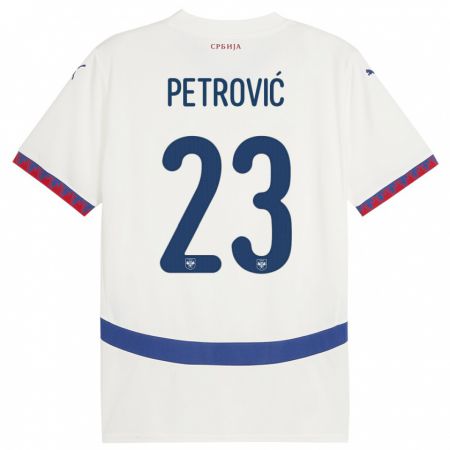 Kandiny Kinder Serbien Jovana Petrovic #23 Weiß Auswärtstrikot Trikot 24-26 T-Shirt