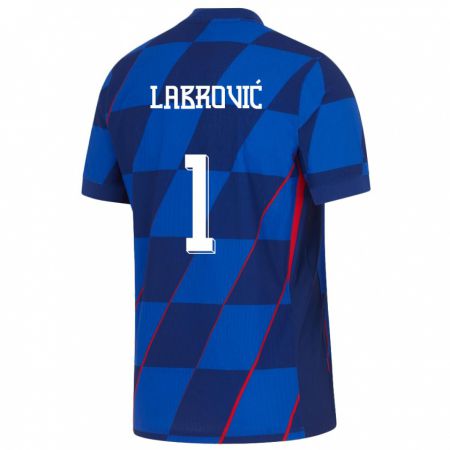 Kandiny Kinder Kroatien Nediljko Labrovic #1 Blau Auswärtstrikot Trikot 24-26 T-Shirt