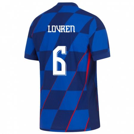 Kandiny Kinder Kroatien Dejan Lovren #6 Blau Auswärtstrikot Trikot 24-26 T-Shirt