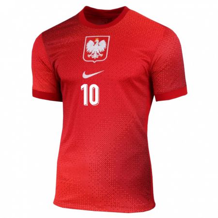 Kandiny Kinder Polen Joanna Wroblewska #10 Rot Auswärtstrikot Trikot 24-26 T-Shirt