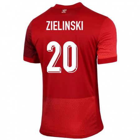 Kandiny Kinder Polen Piotr Zielinski #20 Rot Auswärtstrikot Trikot 24-26 T-Shirt