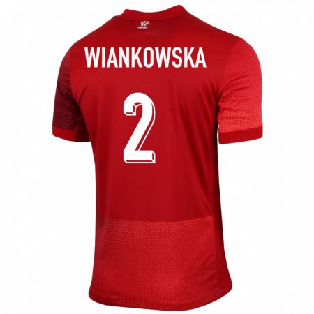 Kandiny Kinder Polen Martyna Wiankowska #2 Rot Auswärtstrikot Trikot 24-26 T-Shirt