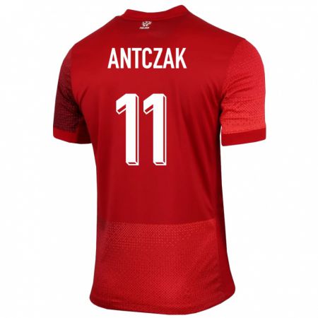 Kandiny Kinder Polen Jakub Antczak #11 Rot Auswärtstrikot Trikot 24-26 T-Shirt