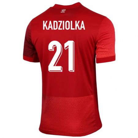 Kandiny Kinder Polen Szymon Kadziolka #21 Rot Auswärtstrikot Trikot 24-26 T-Shirt