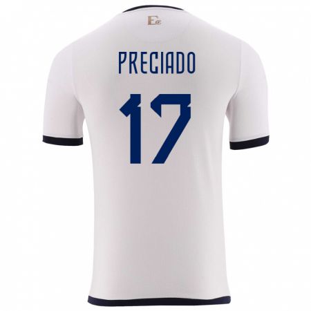 Kandiny Kinder Ecuador Angelo Preciado #17 Weiß Auswärtstrikot Trikot 24-26 T-Shirt
