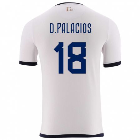 Kandiny Kinder Ecuador Diego Palacios #18 Weiß Auswärtstrikot Trikot 24-26 T-Shirt