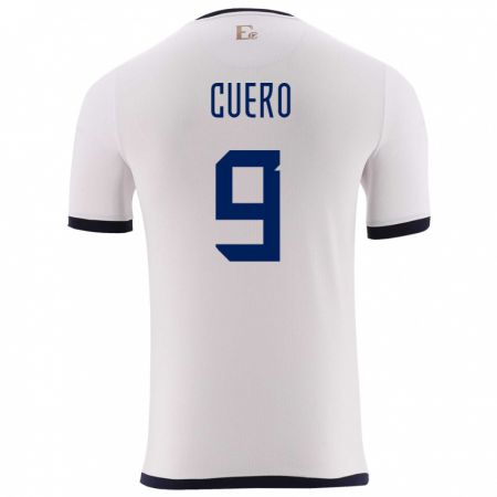 Kandiny Kinder Ecuador Justin Cuero #9 Weiß Auswärtstrikot Trikot 24-26 T-Shirt