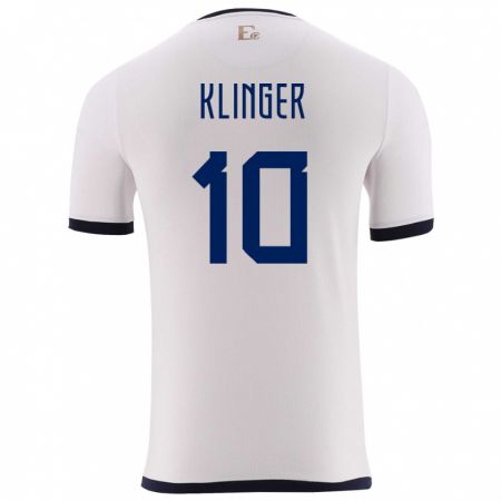 Kandiny Kinder Ecuador Jose Klinger #10 Weiß Auswärtstrikot Trikot 24-26 T-Shirt