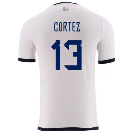 Kandiny Kinder Ecuador Steven Cortez #13 Weiß Auswärtstrikot Trikot 24-26 T-Shirt