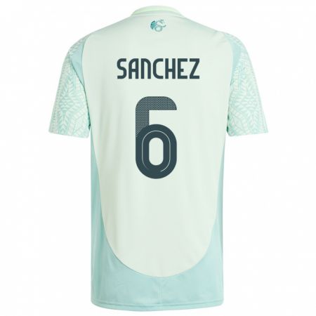 Kandiny Kinder Mexiko Erick Sanchez #6 Leinengrün Auswärtstrikot Trikot 24-26 T-Shirt