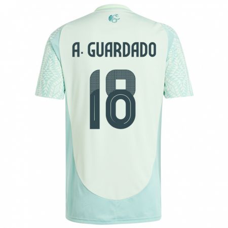 Kandiny Kinder Mexiko Andres Guardado #18 Leinengrün Auswärtstrikot Trikot 24-26 T-Shirt