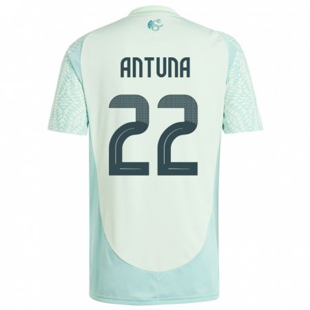 Kandiny Kinder Mexiko Uriel Antuna #22 Leinengrün Auswärtstrikot Trikot 24-26 T-Shirt