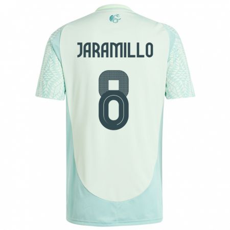 Kandiny Kinder Mexiko Carolina Jaramillo #8 Leinengrün Auswärtstrikot Trikot 24-26 T-Shirt
