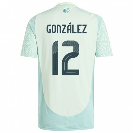 Kandiny Kinder Mexiko Itzel Gonzalez #12 Leinengrün Auswärtstrikot Trikot 24-26 T-Shirt