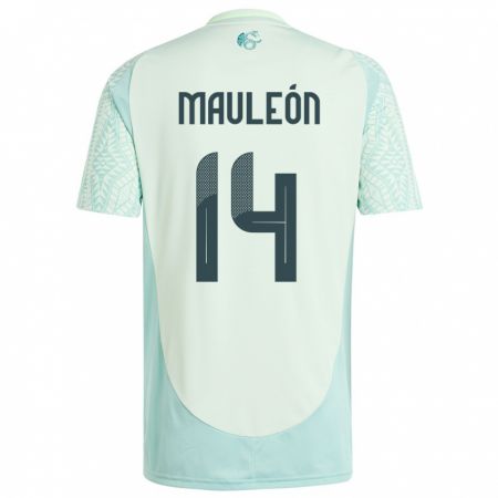 Kandiny Kinder Mexiko Natalia Mauleon #14 Leinengrün Auswärtstrikot Trikot 24-26 T-Shirt