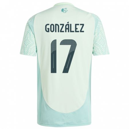 Kandiny Kinder Mexiko Alison Gonzalez #17 Leinengrün Auswärtstrikot Trikot 24-26 T-Shirt