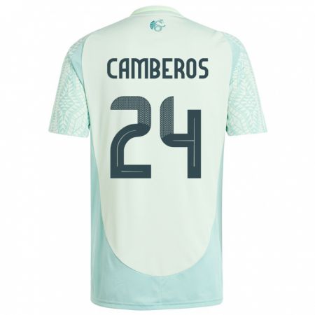 Kandiny Kinder Mexiko Scarlett Camberos #24 Leinengrün Auswärtstrikot Trikot 24-26 T-Shirt