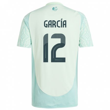 Kandiny Kinder Mexiko Eduardo Garcia #12 Leinengrün Auswärtstrikot Trikot 24-26 T-Shirt