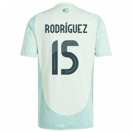 Kandiny Kinder Mexiko Jorge Rodriguez #15 Leinengrün Auswärtstrikot Trikot 24-26 T-Shirt