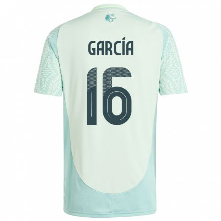 Kandiny Kinder Mexiko Uziel Garcia #16 Leinengrün Auswärtstrikot Trikot 24-26 T-Shirt