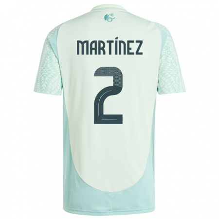 Kandiny Kinder Mexiko Emilio Martinez #2 Leinengrün Auswärtstrikot Trikot 24-26 T-Shirt