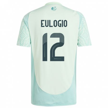 Kandiny Kinder Mexiko Jose Eulogio #12 Leinengrün Auswärtstrikot Trikot 24-26 T-Shirt