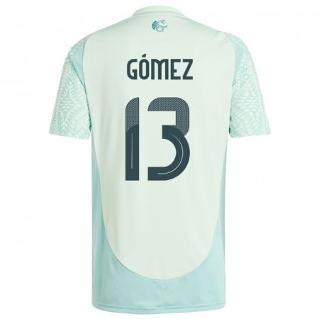 Kandiny Kinder Mexiko Diego Gomez #13 Leinengrün Auswärtstrikot Trikot 24-26 T-Shirt