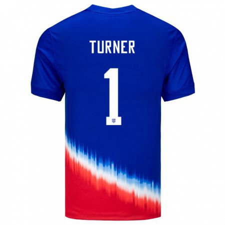 Kandiny Kinder Vereinigte Staaten Matt Turner #1 Blau Auswärtstrikot Trikot 24-26 T-Shirt