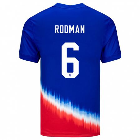 Kandiny Kinder Vereinigte Staaten Trinity Rodman #6 Blau Auswärtstrikot Trikot 24-26 T-Shirt