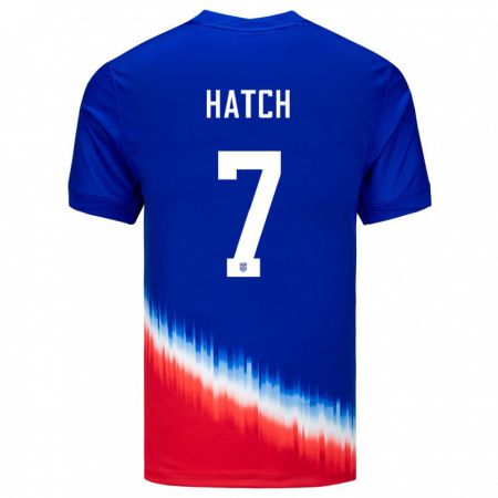 Kandiny Kinder Vereinigte Staaten Ashley Hatch #7 Blau Auswärtstrikot Trikot 24-26 T-Shirt