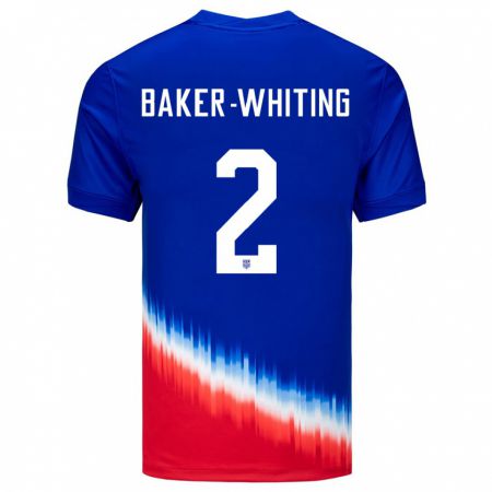 Kandiny Kinder Vereinigte Staaten Reed Baker Whiting #2 Blau Auswärtstrikot Trikot 24-26 T-Shirt