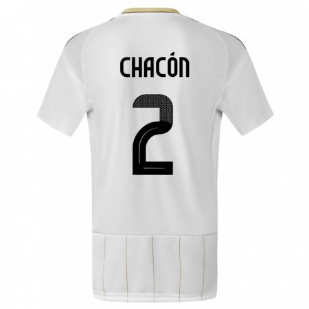 Kandiny Kinder Costa Rica Daniel Chacon #2 Weiß Auswärtstrikot Trikot 24-26 T-Shirt
