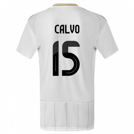 Kandiny Kinder Costa Rica Francisco Calvo #15 Weiß Auswärtstrikot Trikot 24-26 T-Shirt