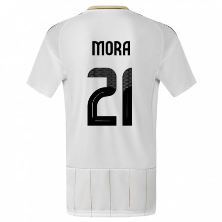Kandiny Kinder Costa Rica Carlos Mora #21 Weiß Auswärtstrikot Trikot 24-26 T-Shirt