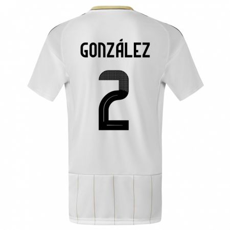 Kandiny Kinder Costa Rica Julian Gonzalez #2 Weiß Auswärtstrikot Trikot 24-26 T-Shirt