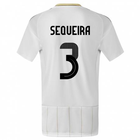 Kandiny Kinder Costa Rica Douglas Sequeira #3 Weiß Auswärtstrikot Trikot 24-26 T-Shirt
