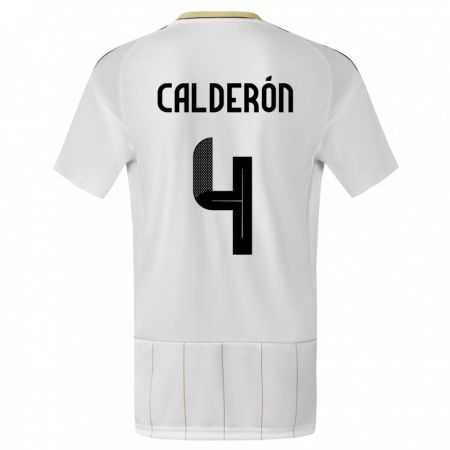 Kandiny Kinder Costa Rica Brandon Calderon #4 Weiß Auswärtstrikot Trikot 24-26 T-Shirt