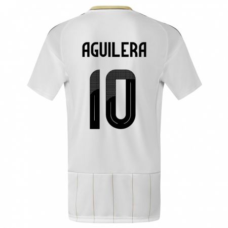Kandiny Kinder Costa Rica Brandon Aguilera #10 Weiß Auswärtstrikot Trikot 24-26 T-Shirt