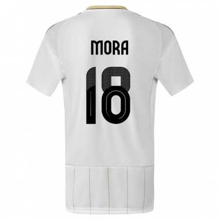 Kandiny Kinder Costa Rica Bayron Mora #18 Weiß Auswärtstrikot Trikot 24-26 T-Shirt
