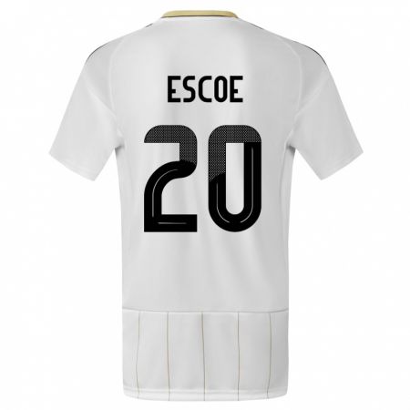 Kandiny Kinder Costa Rica Enyel Escoe #20 Weiß Auswärtstrikot Trikot 24-26 T-Shirt