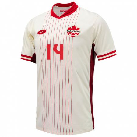 Kandiny Kinder Kanada Vanessa Gilles #14 Weiß Auswärtstrikot Trikot 24-26 T-Shirt