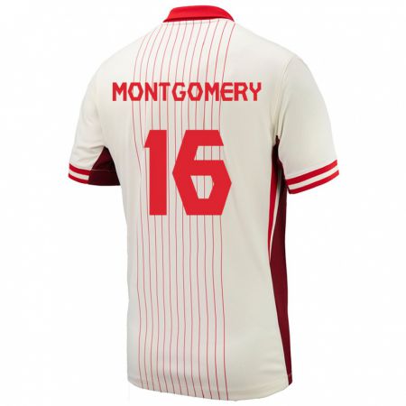 Kandiny Kinder Kanada Callum Montgomery #16 Weiß Auswärtstrikot Trikot 24-26 T-Shirt