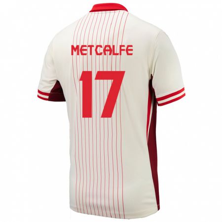 Kandiny Kinder Kanada Patrick Metcalfe #17 Weiß Auswärtstrikot Trikot 24-26 T-Shirt