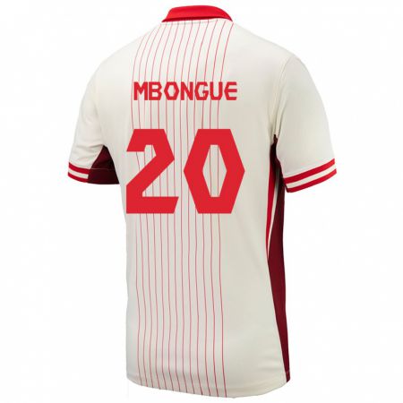 Kandiny Kinder Kanada Hugo Mbongue #20 Weiß Auswärtstrikot Trikot 24-26 T-Shirt