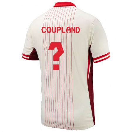 Kandiny Kinder Kanada Antoine Coupland #0 Weiß Auswärtstrikot Trikot 24-26 T-Shirt