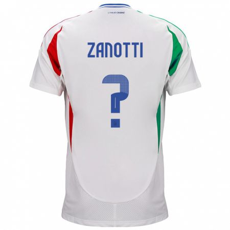 Kandiny Kinder Italien Mattia Zanotti #0 Weiß Auswärtstrikot Trikot 24-26 T-Shirt