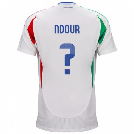 Kandiny Kinder Italien Cher Ndour #0 Weiß Auswärtstrikot Trikot 24-26 T-Shirt